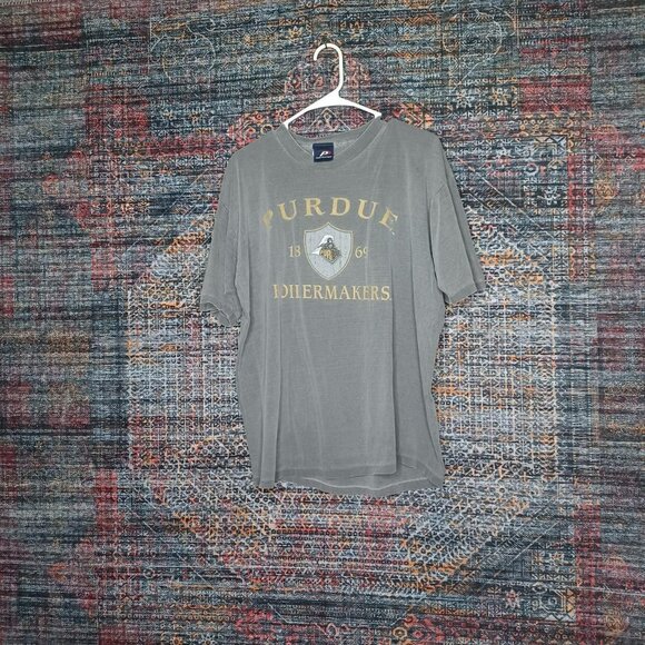 Vintage Y2K Pro Player mens gray Purdue University crew tee shirt XL - Picture 1 of 8